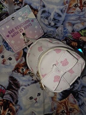 Under One Sky Pink Mini Backpack Keychain Charm